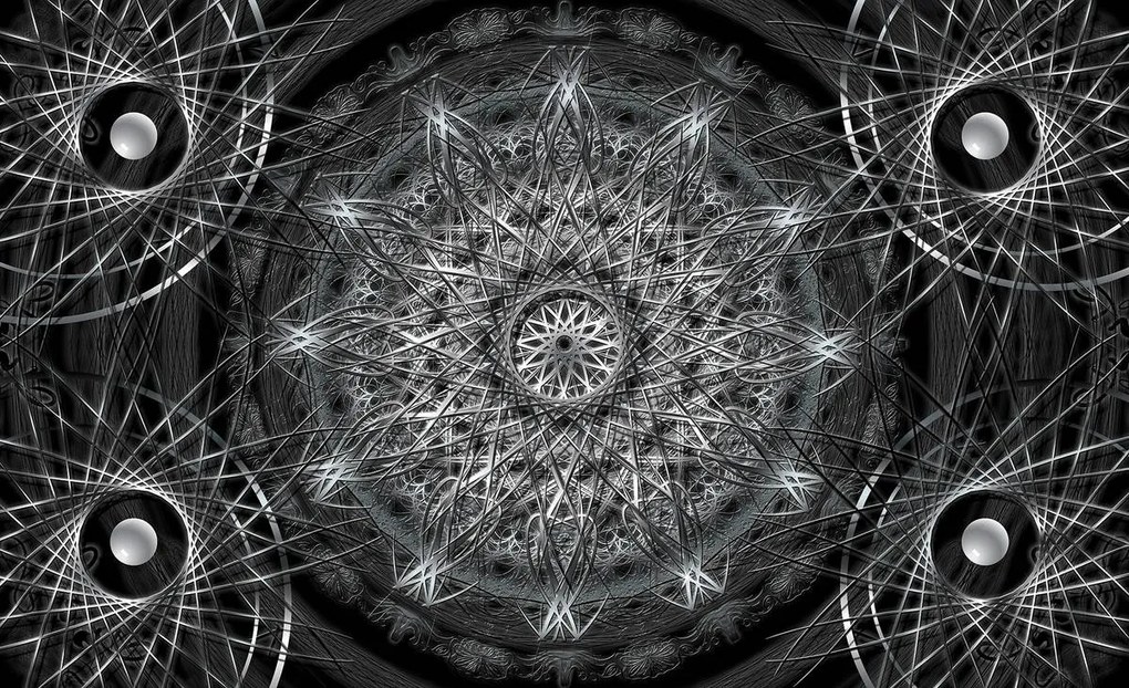 Fototapet - Abstracție argintie (254x184 cm)