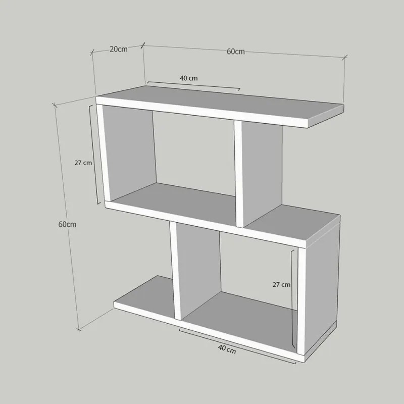 Consola Kalune Design 854KLN2804, 60x60 cm, 3 nivele, acoperire cu melaminat, maro