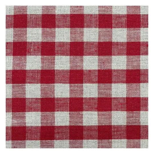 Covor sub bradul de Crăciun roșu rotund din in ø 125 cm Red Gingham – Linen Tales