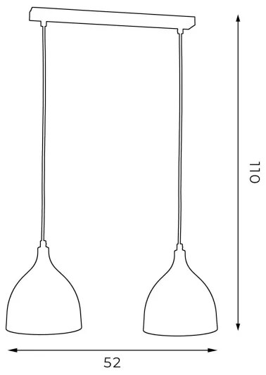 Lustră pe cablu NOAK 2xE27/15W/230V negru