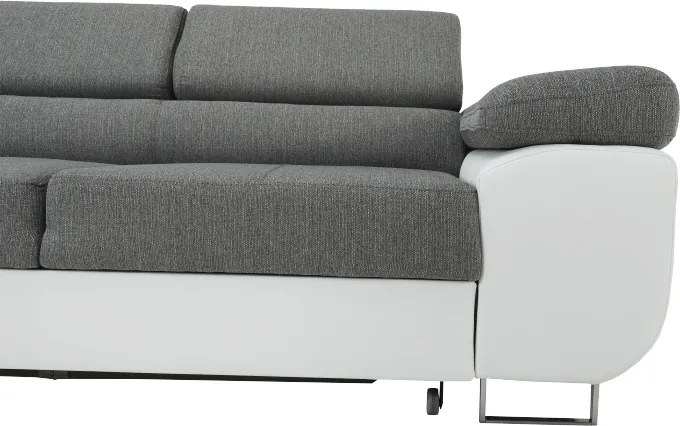Colţar, alb/gri, model stânga, AMARETO NEW