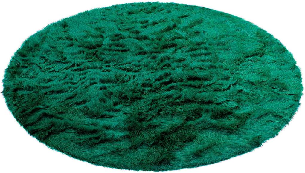 Covor de blană Valeria verde, 175 cm