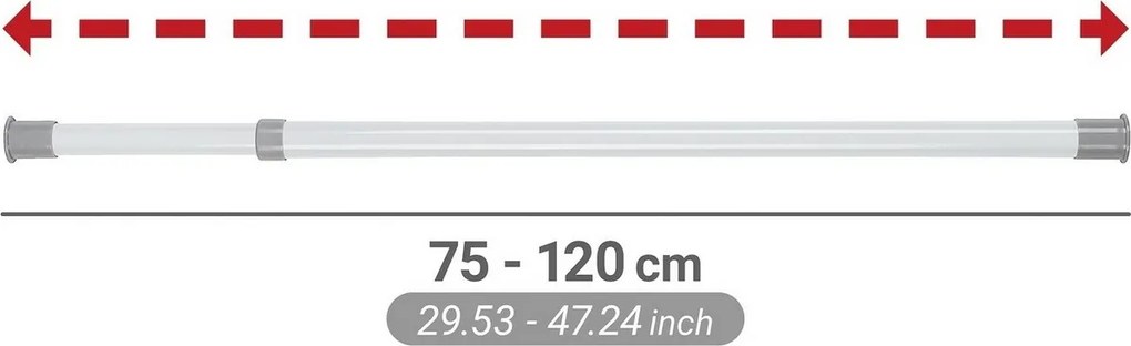 Wenko Set de 2 bare telescopice orizontale Herkules, alb