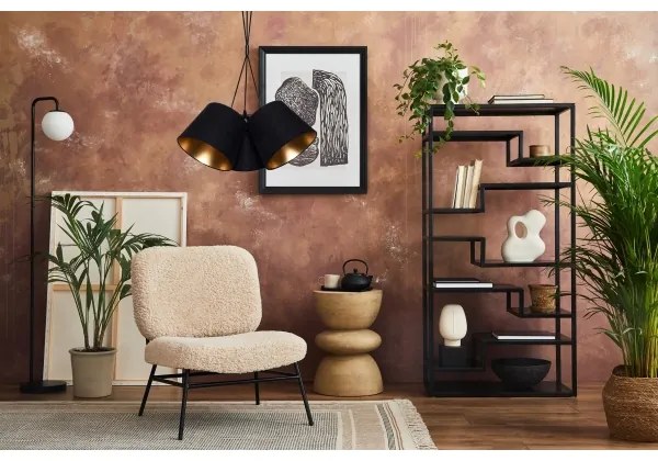 Lustră pe cablu ZOMA 3xE27/60W/260V neagră/cupru