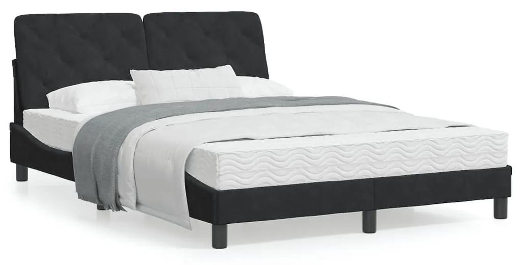 3207913 vidaXL Cadru de pat cu tăblie, negru, 120x200 cm, catifea