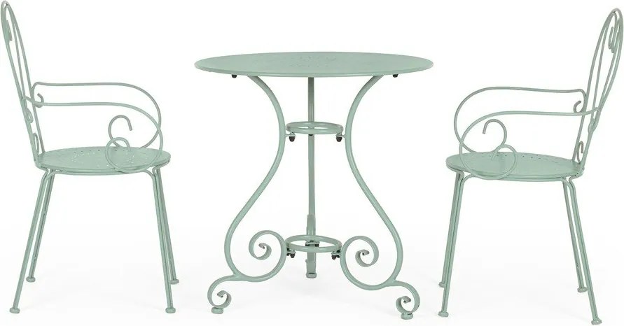 Scaun de grădină verde mentă din metal Etienne – Bizzotto
