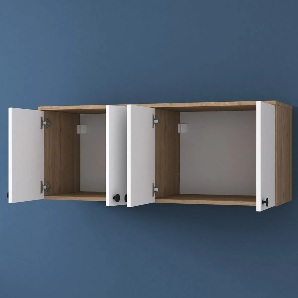 Dulap de perete Bany Walnut and White
