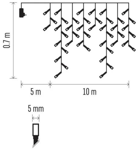 Ghirlandă LED pentru exterior, 600 LED, 8 moduri, 15 m, IP44, alb rece