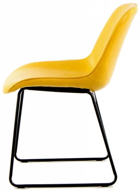 Set 2 scaune piele artificiala Cora galbene