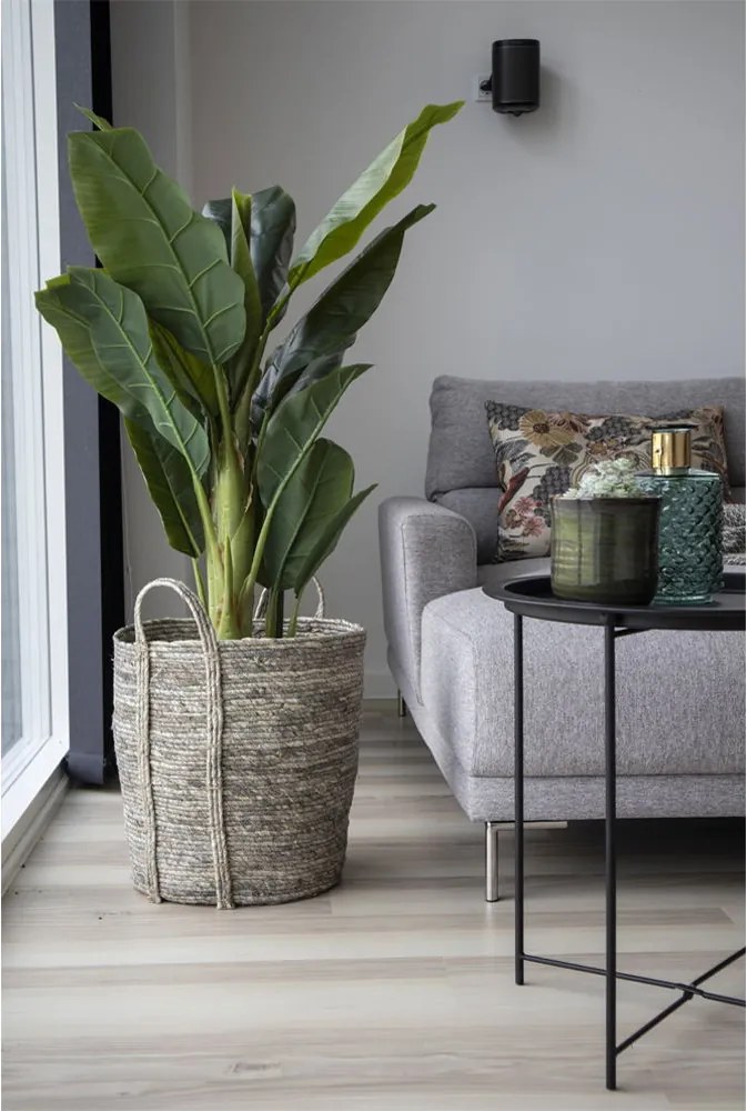 Coș Udine, frunze de porumb, gri, ø41x49 cm