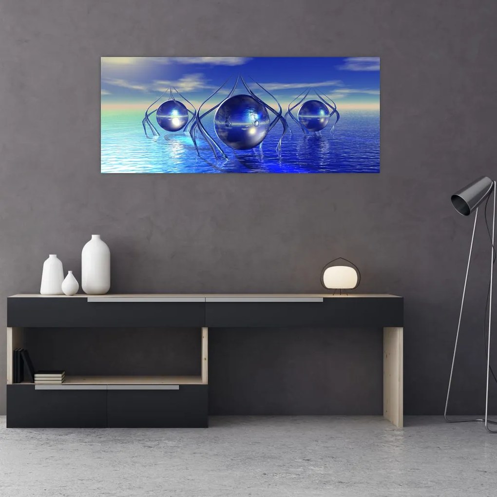 Tablou cu abstracție - apa (120x50 cm)