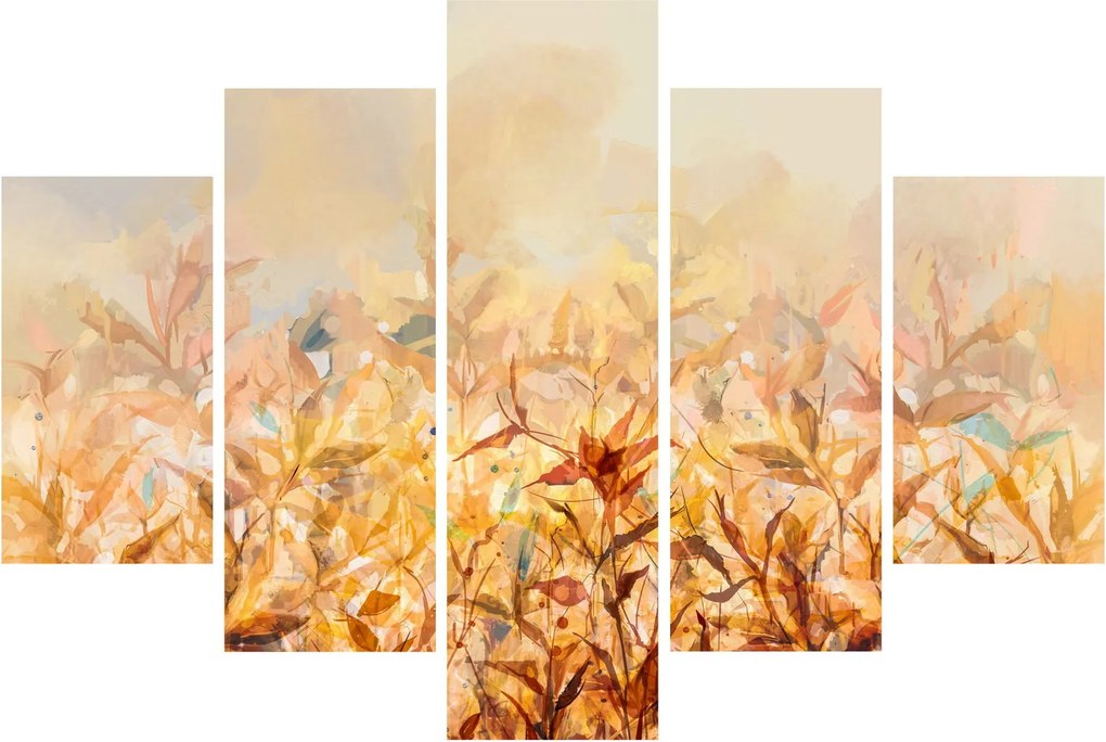 Tablou - Frunze în culori de toamnă, pictură în ulei (150x105 cm)