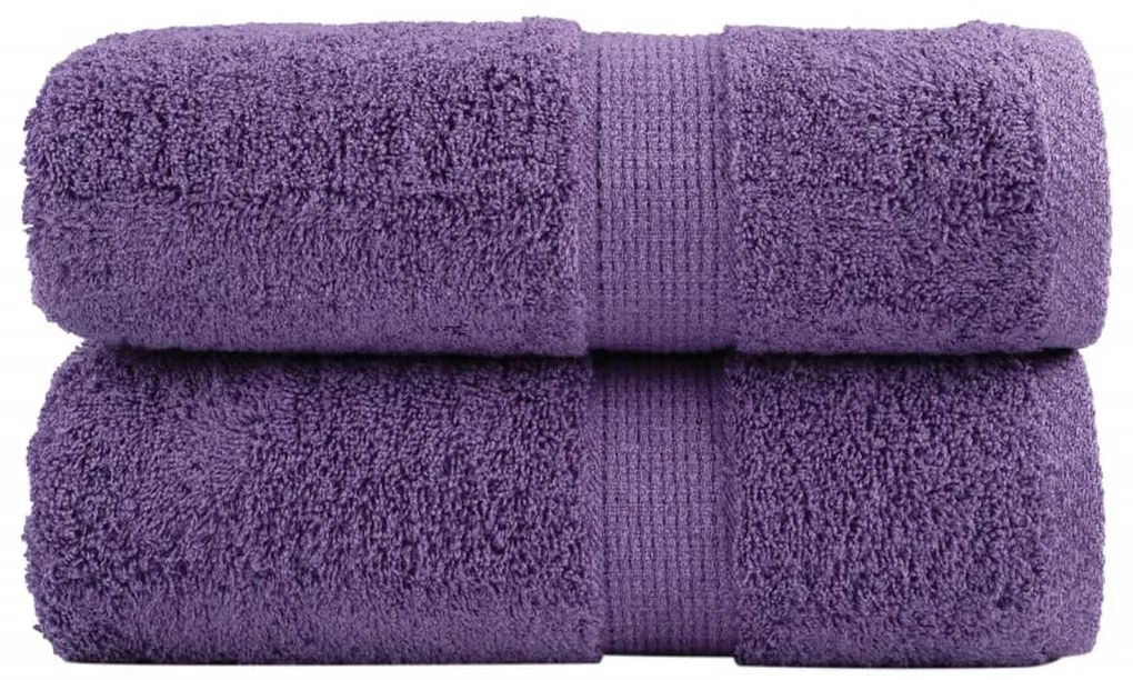 vidaXL Prosoape de baie premium SOLUND, 2 buc., violet, 30x30 cm, 600 g/m²