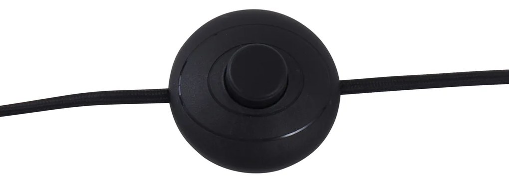 Lampă de podea retro neagră cu sticlă bronz - Bizle