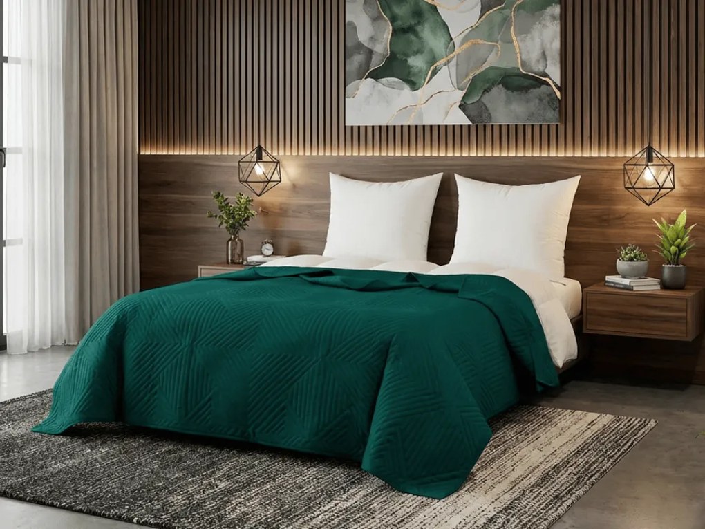 Cuvertura de pat CALDERA, petrol. Dimensiune: 200 x 220 cm