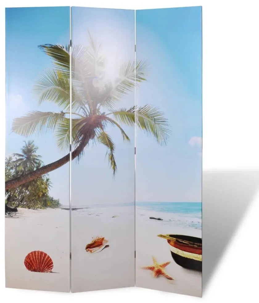 Paravan de cameră pliabil, 120 x 170 cm, plajă