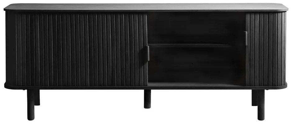 Masă TV neagră cu aspect de lemn de stejar 160x56 cm Cavo – Unique Furniture