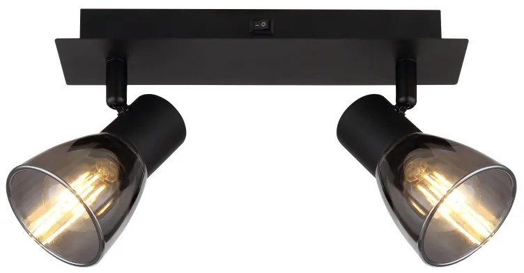 Aplica de perete / tavan cu 2 spoturi directionabile design modern CLAUDE negru