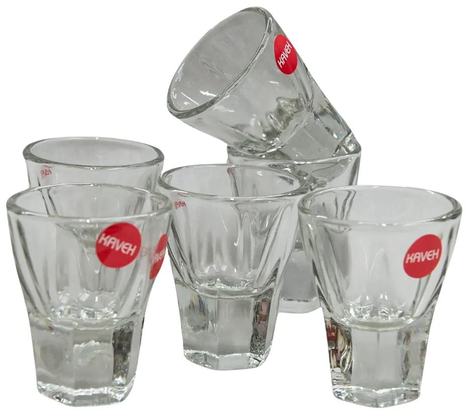 Set 6 pahare sticlă transparente pentru vișinată, bombat, 60 ml
