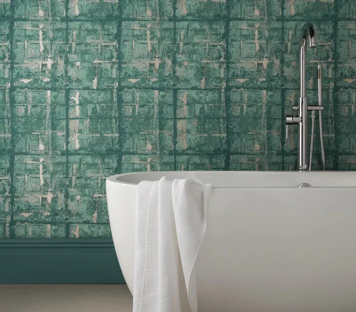 Tapet Patina, Seafoam Green Luxury Textured, 1838 Wallcoverings, 5.3mp / rola