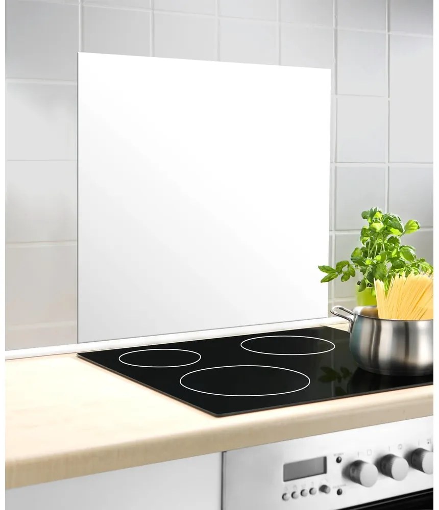 Protecție din sticlă pentru peretele de lângă aragaz Wenko, 70 x 60 cm, alb