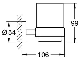 GROHE 41194000 - Pahar cu suport START 96 × 106 mm crom lucios