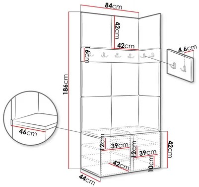 Mobilier hol Tovenaz I (Alb + albastru) . 1104757