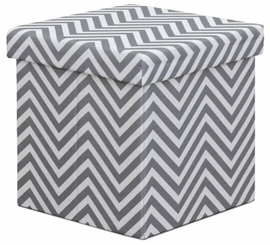 Taburet, material textil gri/alb, GAZMEND