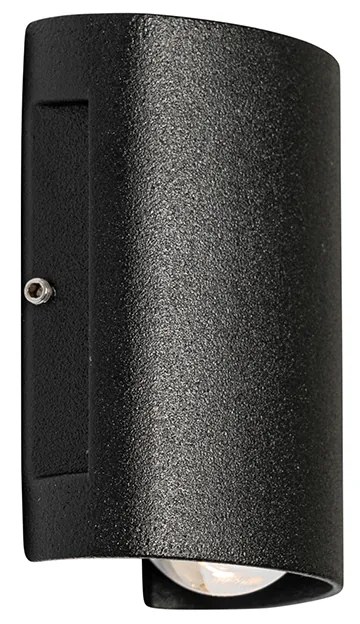 Aplică de perete exterioară neagră inclusiv LED 2 lumini IP54 - Silly