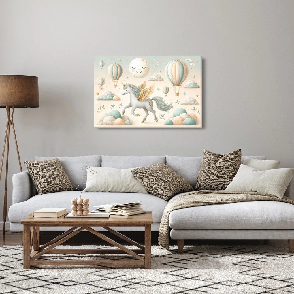 Tablou - Unicorn fericit (90x60 cm)