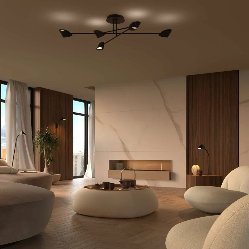Lustra LED aplicata design modern CAPUCCINA 44.5W negru