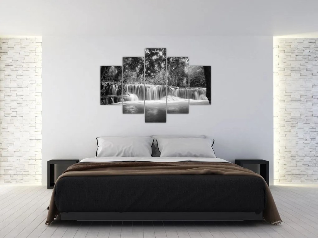 Tablou - Cascada alb-negru și alb (150x105 cm)