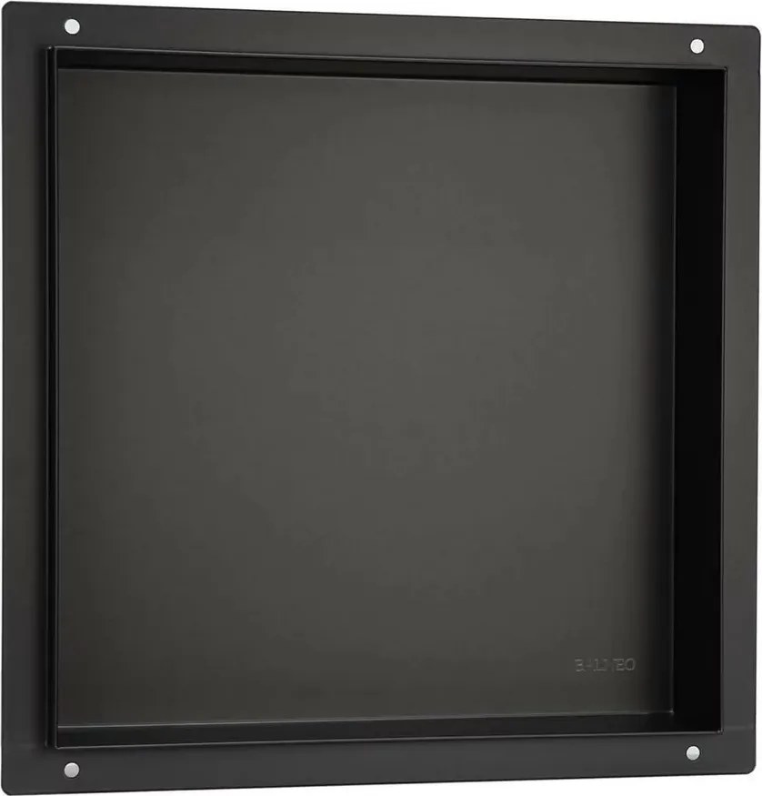 Raft incastrat patrat Balneo Wall-Box 30x30x10 cm fara rama negru periat