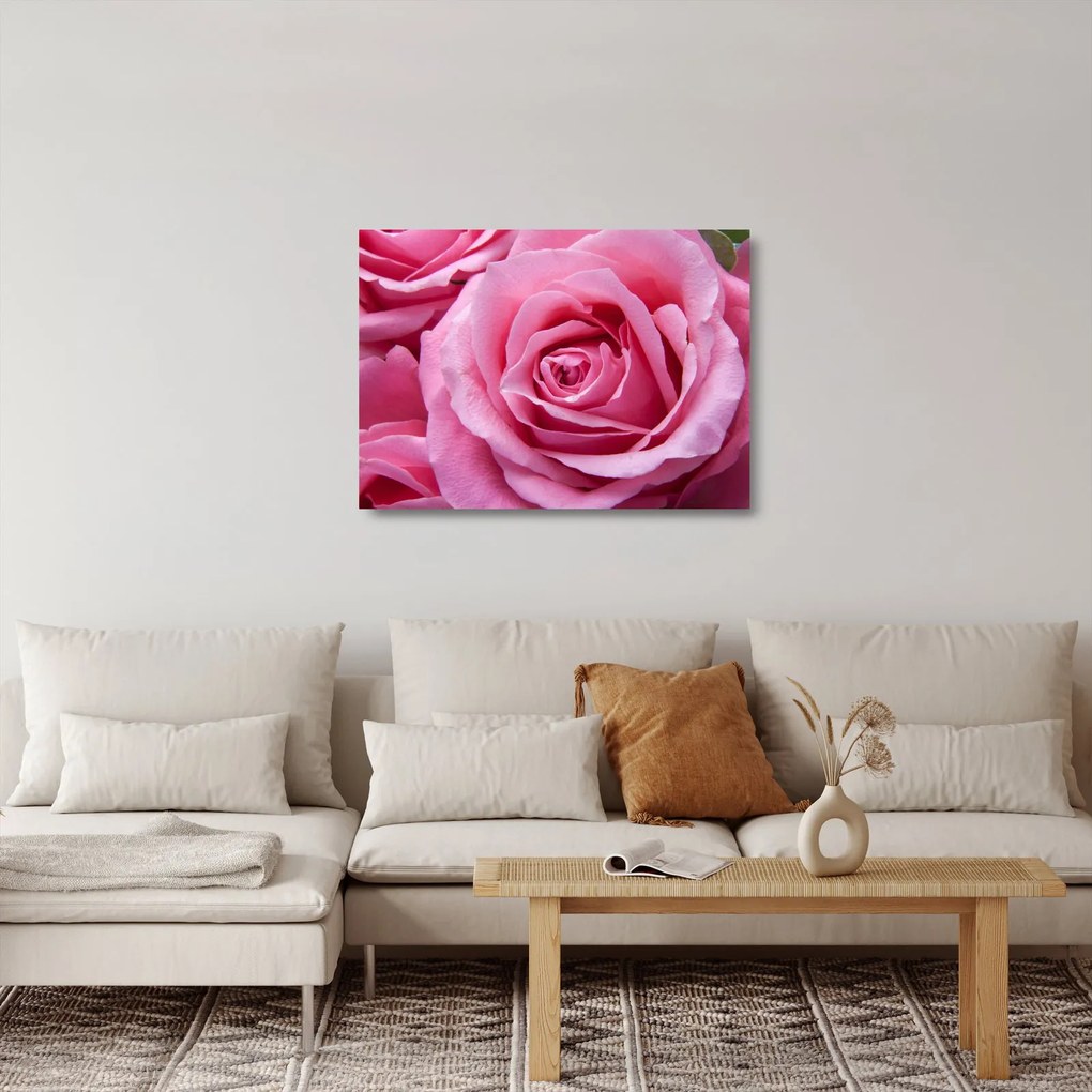 Tablou pe sticlă cu trandafir (70x50 cm)