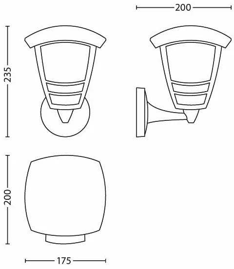 Philips 15380/30/16 - Corp de iluminat perete exterior MYGARDEN CREEK 1xE27/60W/230V