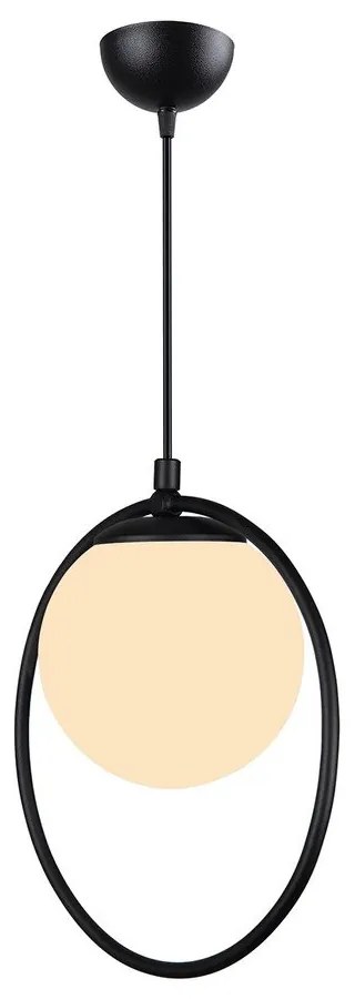 Lustră neagră din metal cu abajur din sticlă ø 15 cm Ates – Squid Lighting