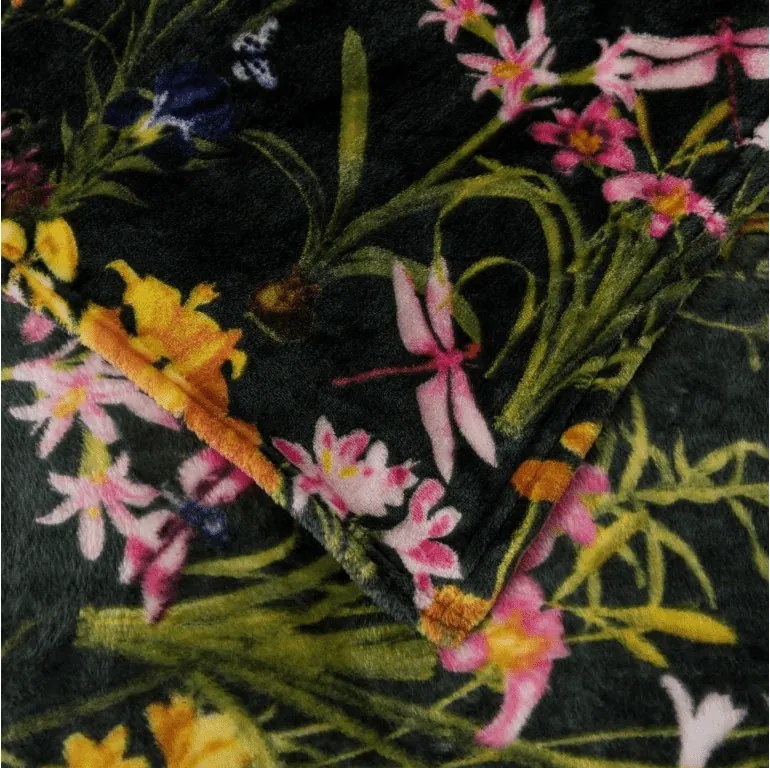 Patura microplus MYSTIC GARDEN, verde inchis Dimensiune: 200 x 220 cm