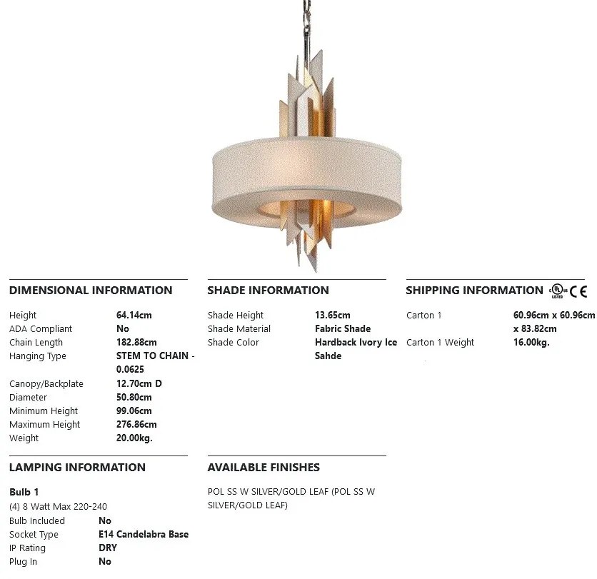 Candelabru LUX design elegant MODERNIST cu 4 surse de lumina