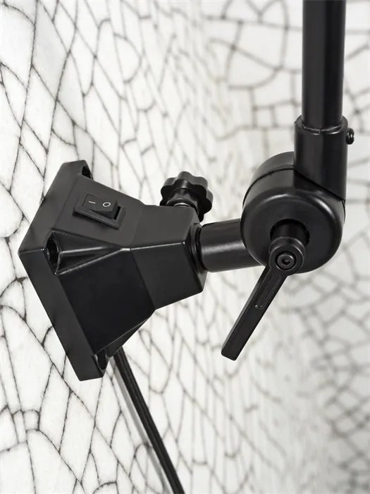 Aplica cu brat articulat Amsterdam S, abajur dark linen