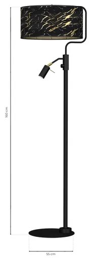 Lampadar SENSO 1xE27/40W/230V + 1xGU10/7W negru