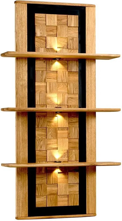 Etajera lemn masiv Moon Stejar, 72 × 134 × 23 cm