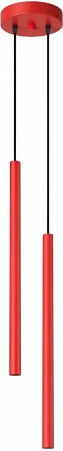 Sollux SL.2142 - Lampă suspendată pe cablu PASTELO 2xG9/8W/230V roșu