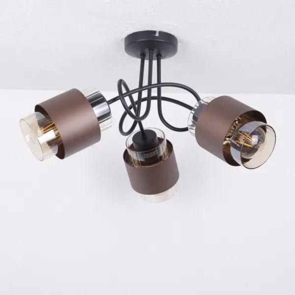Globo 15560-3DC - Plafonier aplicat MILLEY 3xE27/40W/230V negru/bronz