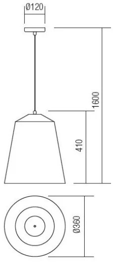 Lustră pe cablu Redo 01-1104 AYLA 1xE27/42W/230V d. 36 cm auriu