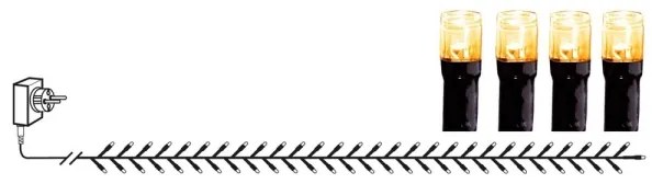 Eglo 410817 - Instalație luminoasă LED de exterior GOLDEN, 1200 LED, 29 m, IP44, alb cald