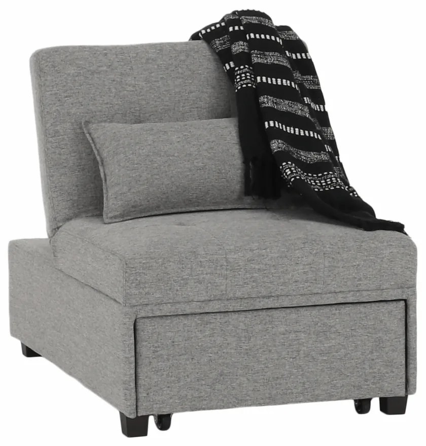 Fotoliu extensibil, material textil gri deschis, OKSIN