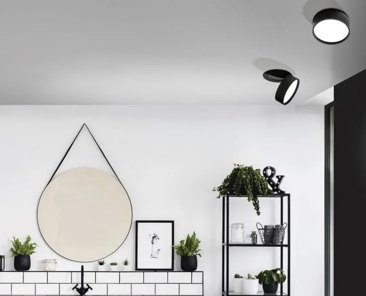 Spot LED incastrat directionabil de tavan/plafon MONA 18W 3000K negru