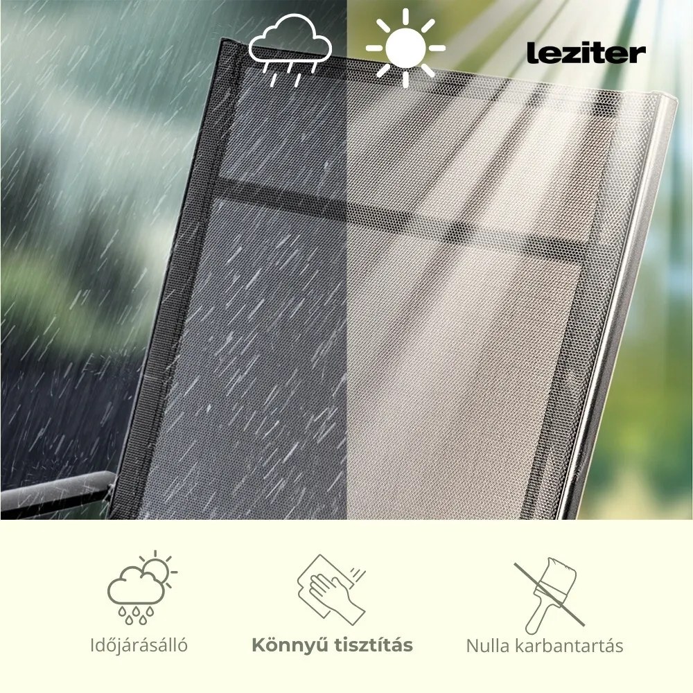 Scaun de grădină pliabil Lugo cu cadru metalic, negru