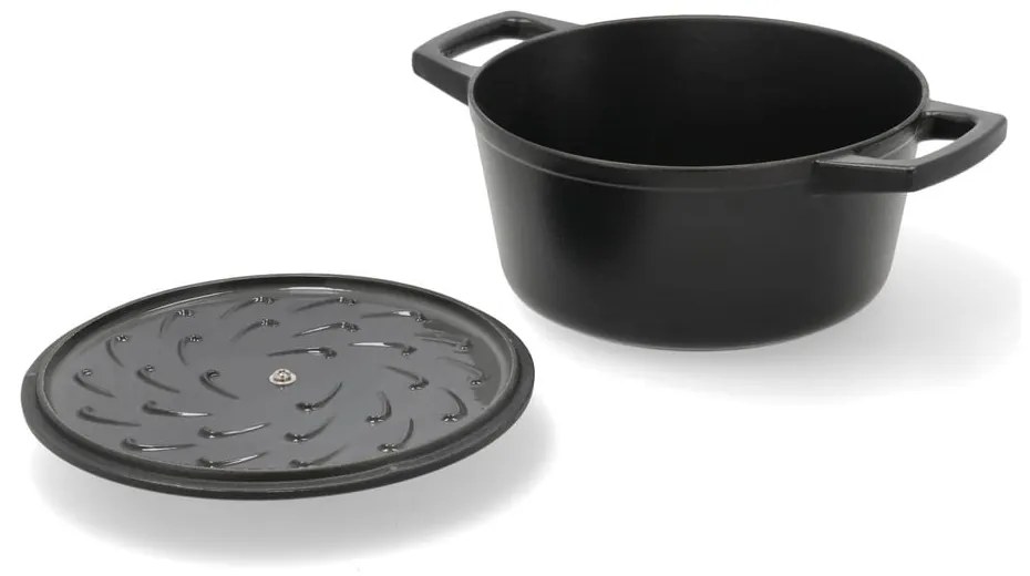 Oală cu capac din fontă 3,6 l adecvată pentru plita cu inducție – Holm