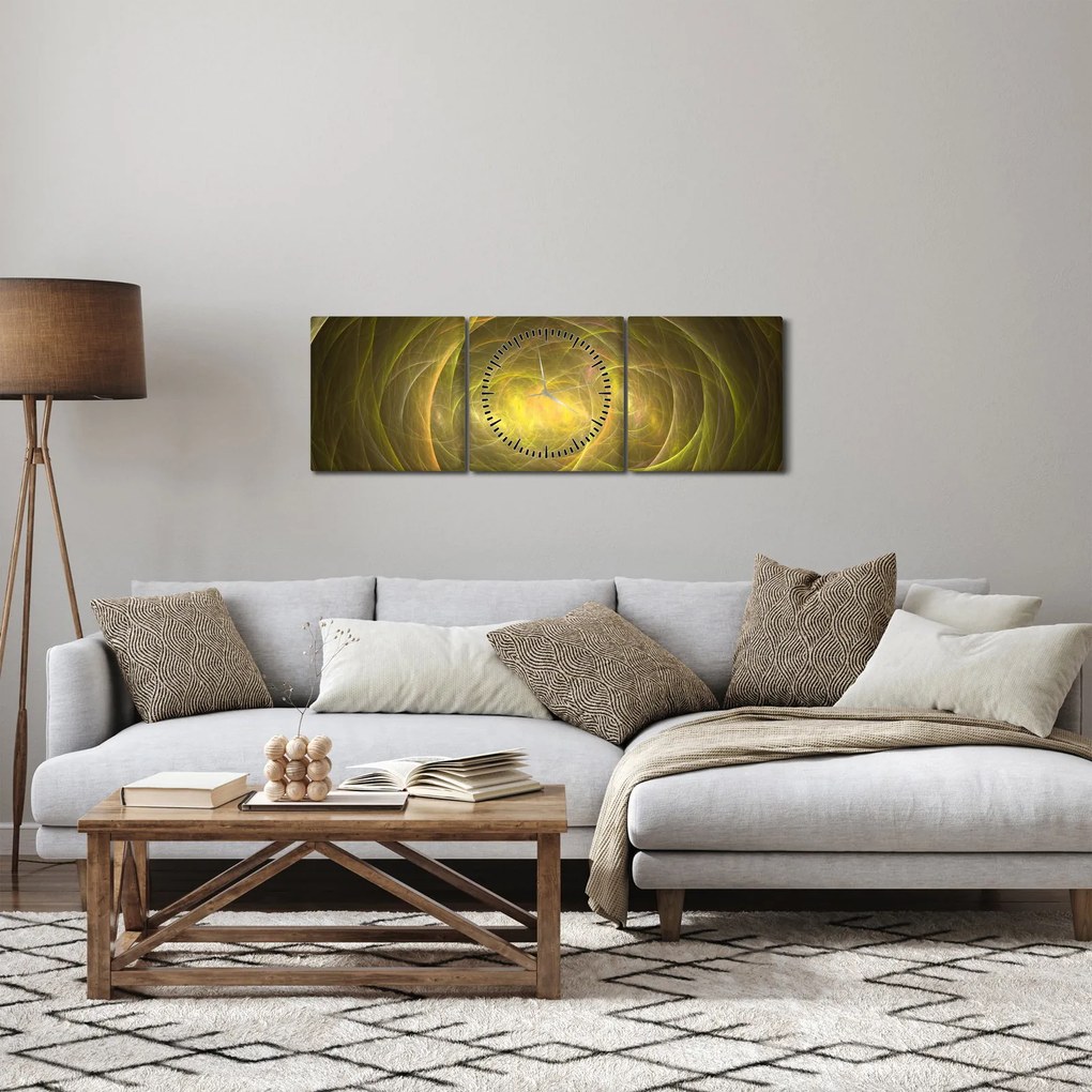 Tabloul modern abstract (cu ceas) (90x30 cm)